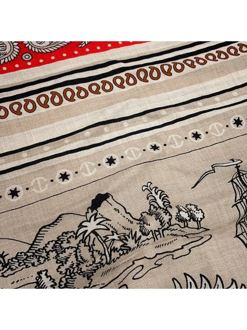 Hermes Shawl Carre 140 Geant Sailor Tattoo Bandana Tatouages Marins Cashmere
